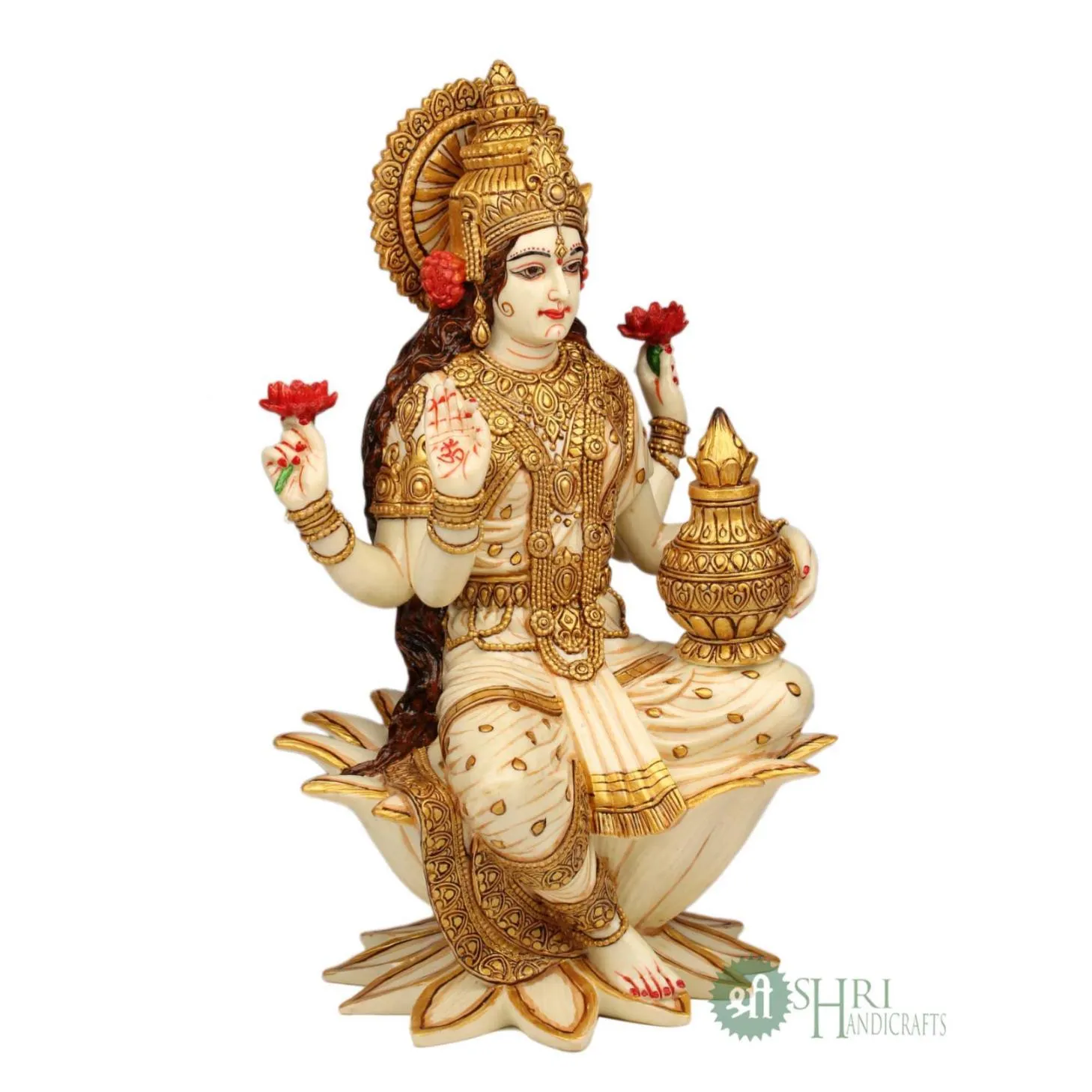 12" LAKSHMI STAUE FINE GOLD PAINTING