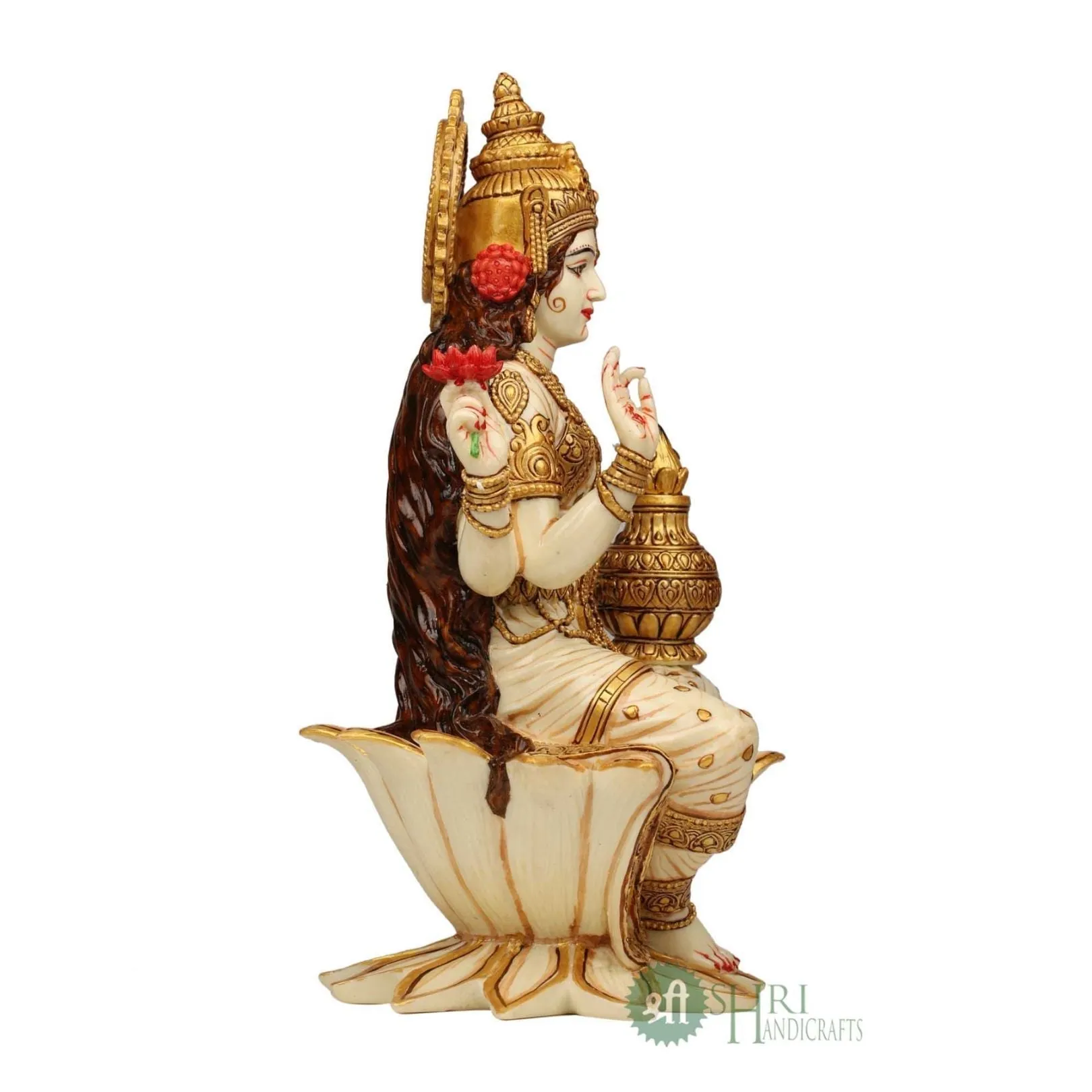 12" LAKSHMI STAUE FINE GOLD PAINTING