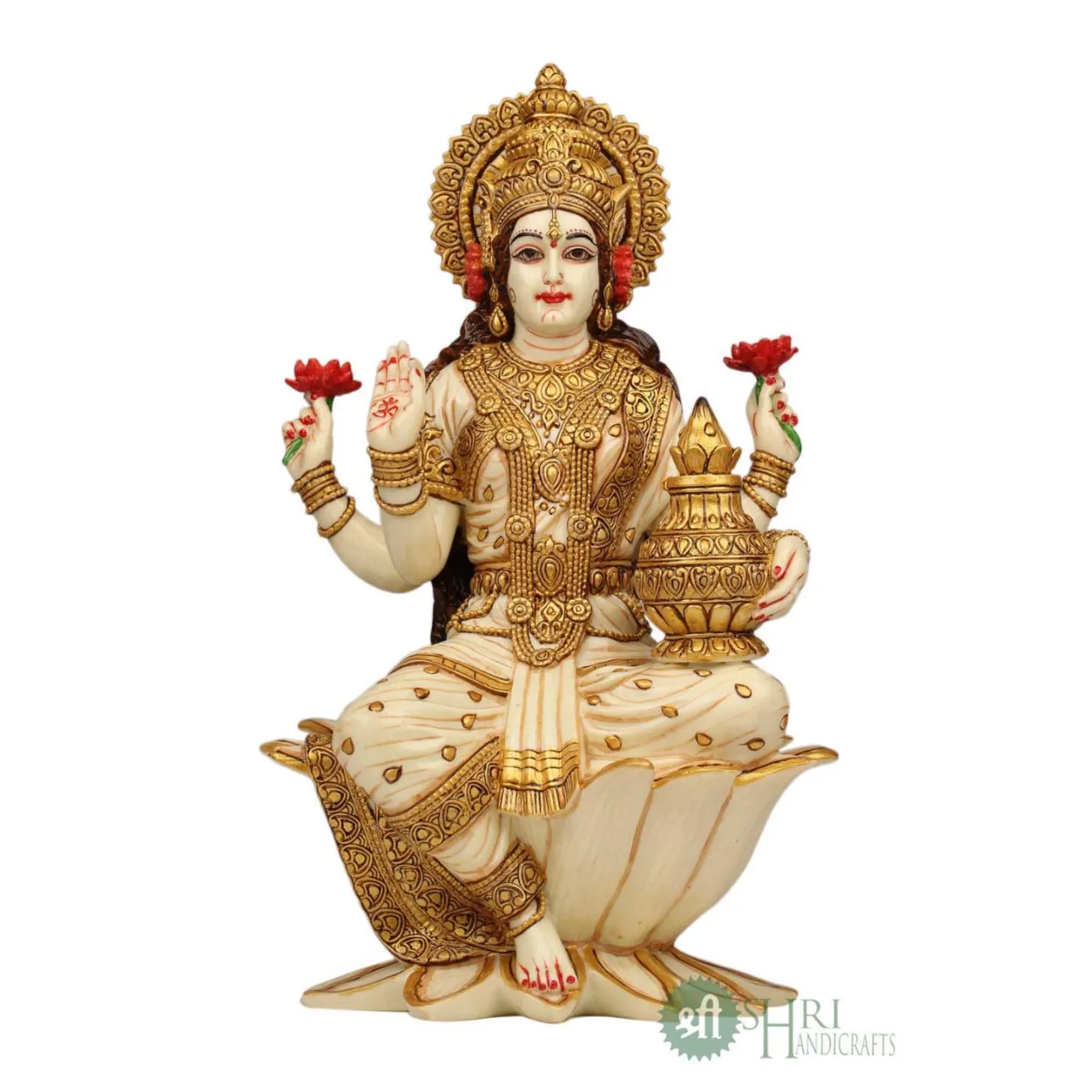 12" LAKSHMI STAUE FINE GOLD PAINTING