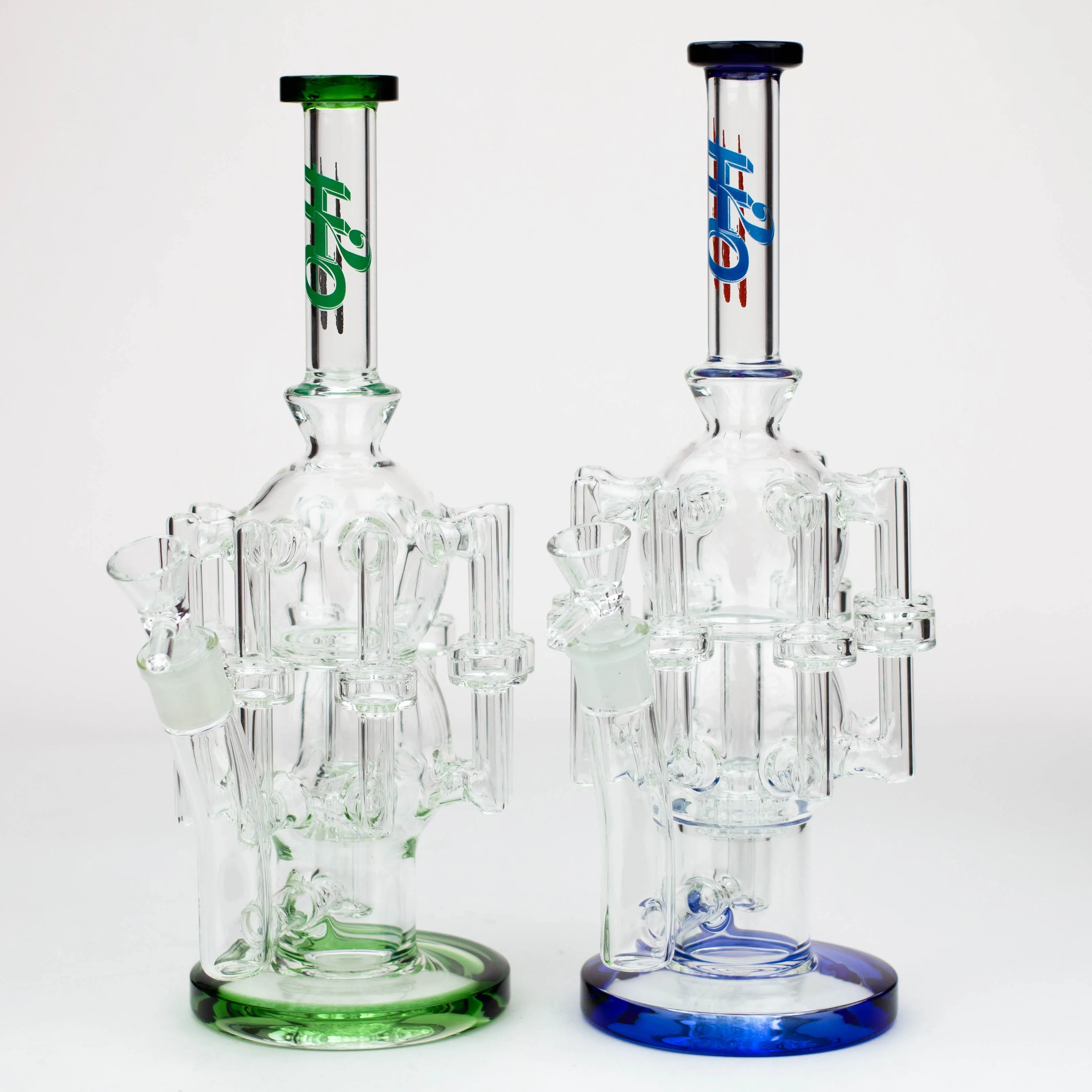 13.5" H2O Glass Water Recycler Bong