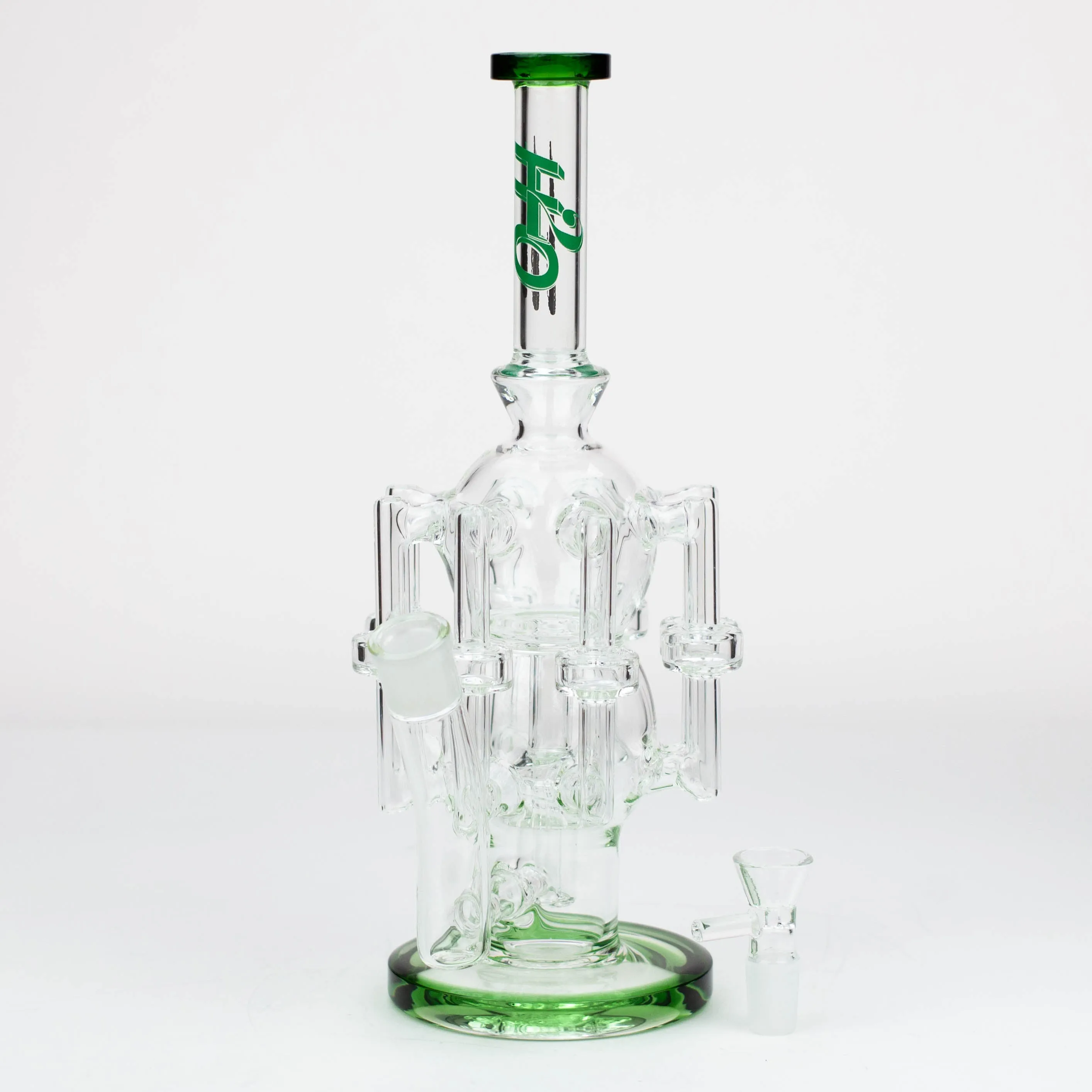 13.5" H2O Glass Water Recycler Bong