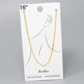 18K Gold Dipped Mariner Chain Necklace - 16"