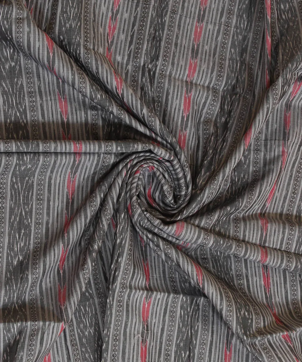 2.4 m grey handwoven cotton nuapatna dress material