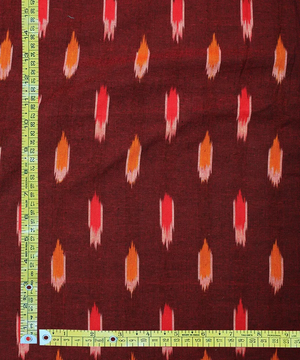 2.5 m Brown cotton handloom pochampally ikat fabric