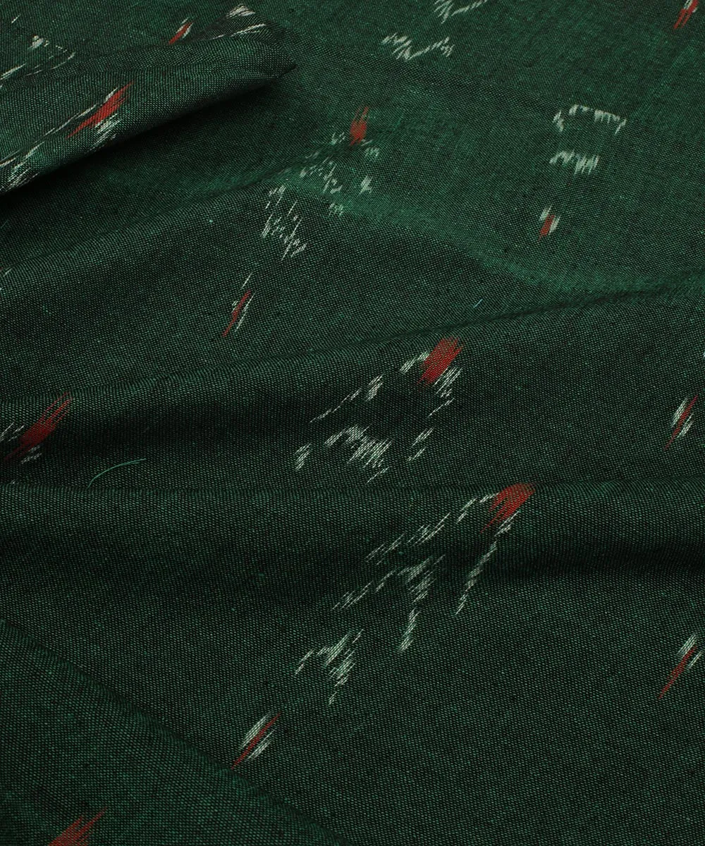 2.5 m Dark green cotton handloom pochampally ikat fabric