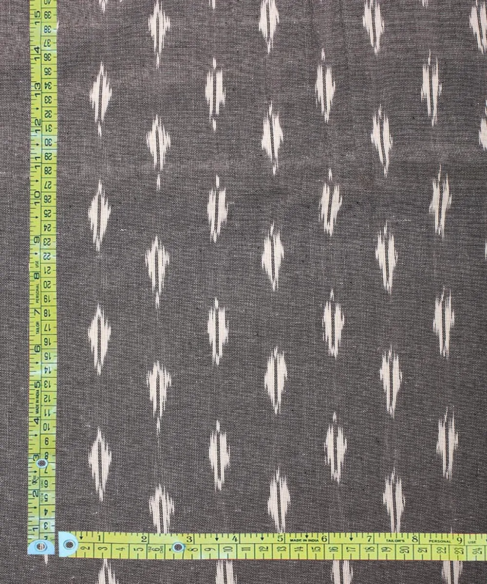 2.5 m Grey handloom pochampally cotton ikat fabric