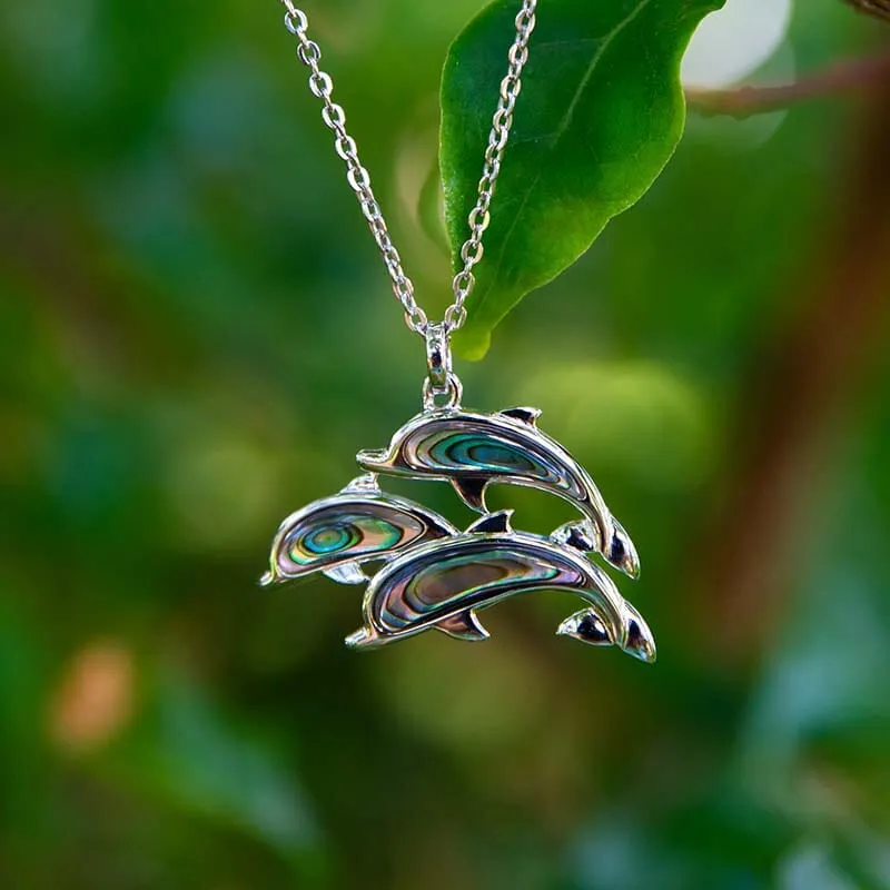 Abalone Dolphin Ohana Pendant