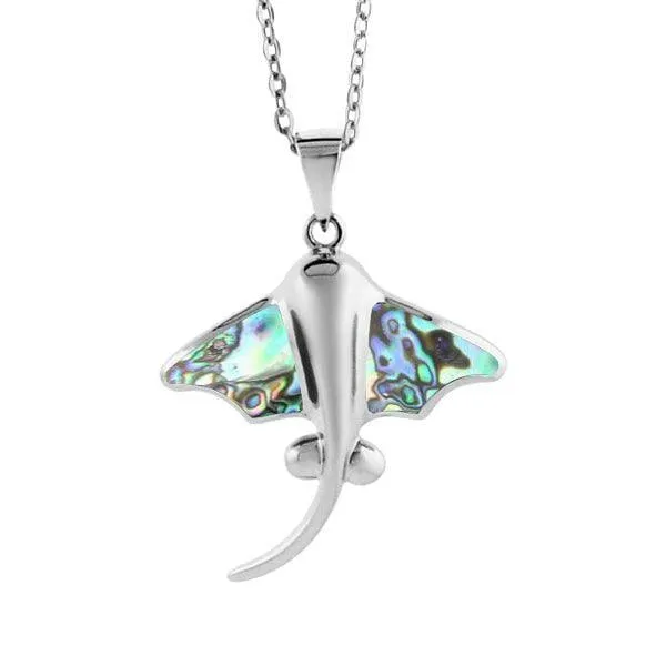 Abalone Graceful Eagle Ray Pendant