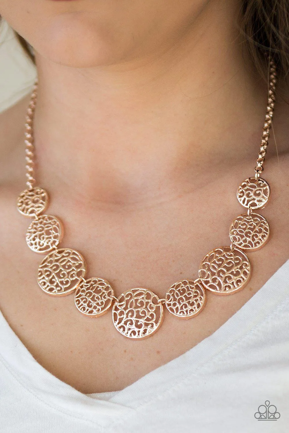 All the Time In The WHIRL Rose Gold Necklace - Paparazzi Accessories