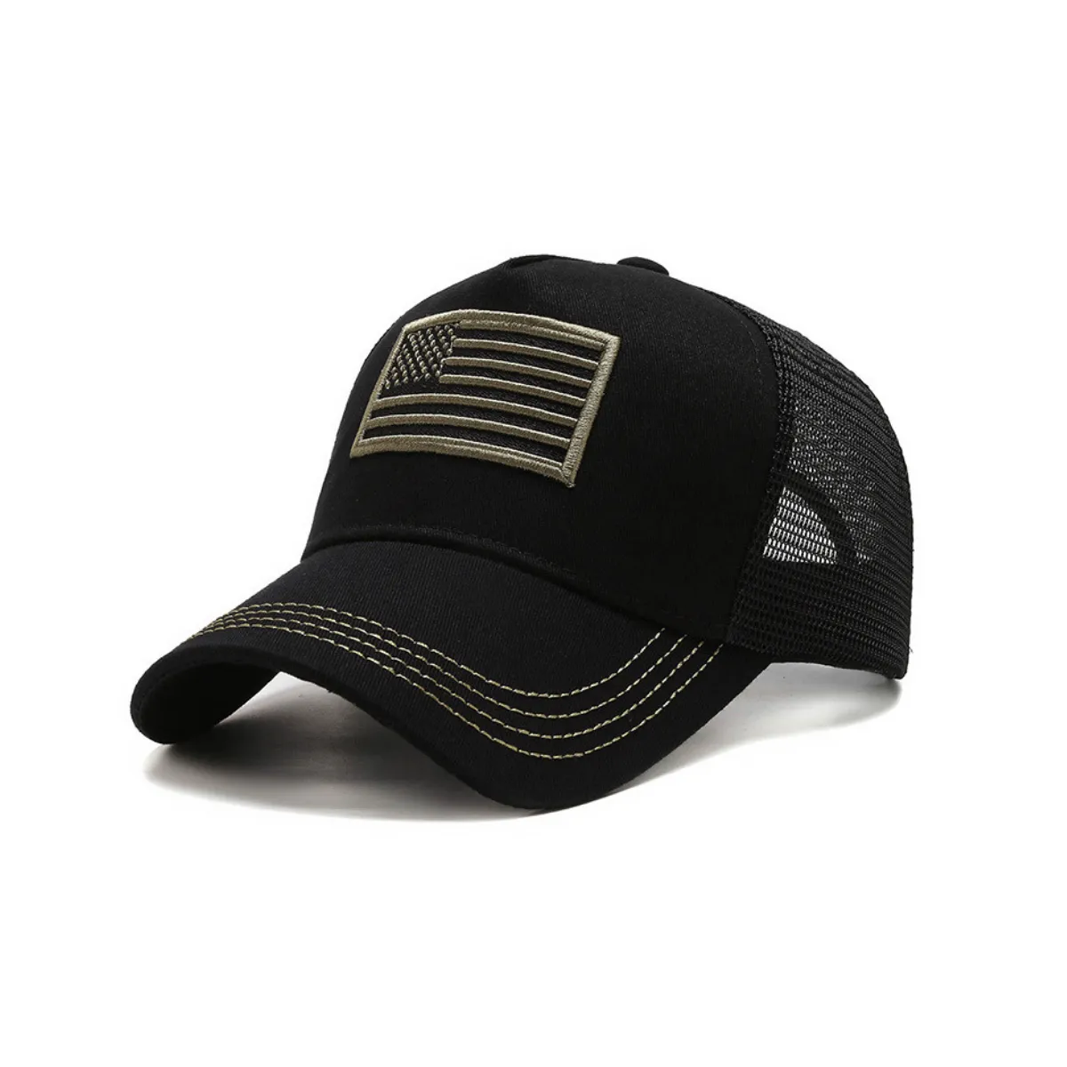 American Flag Trucker Hat With Adjustable Strap