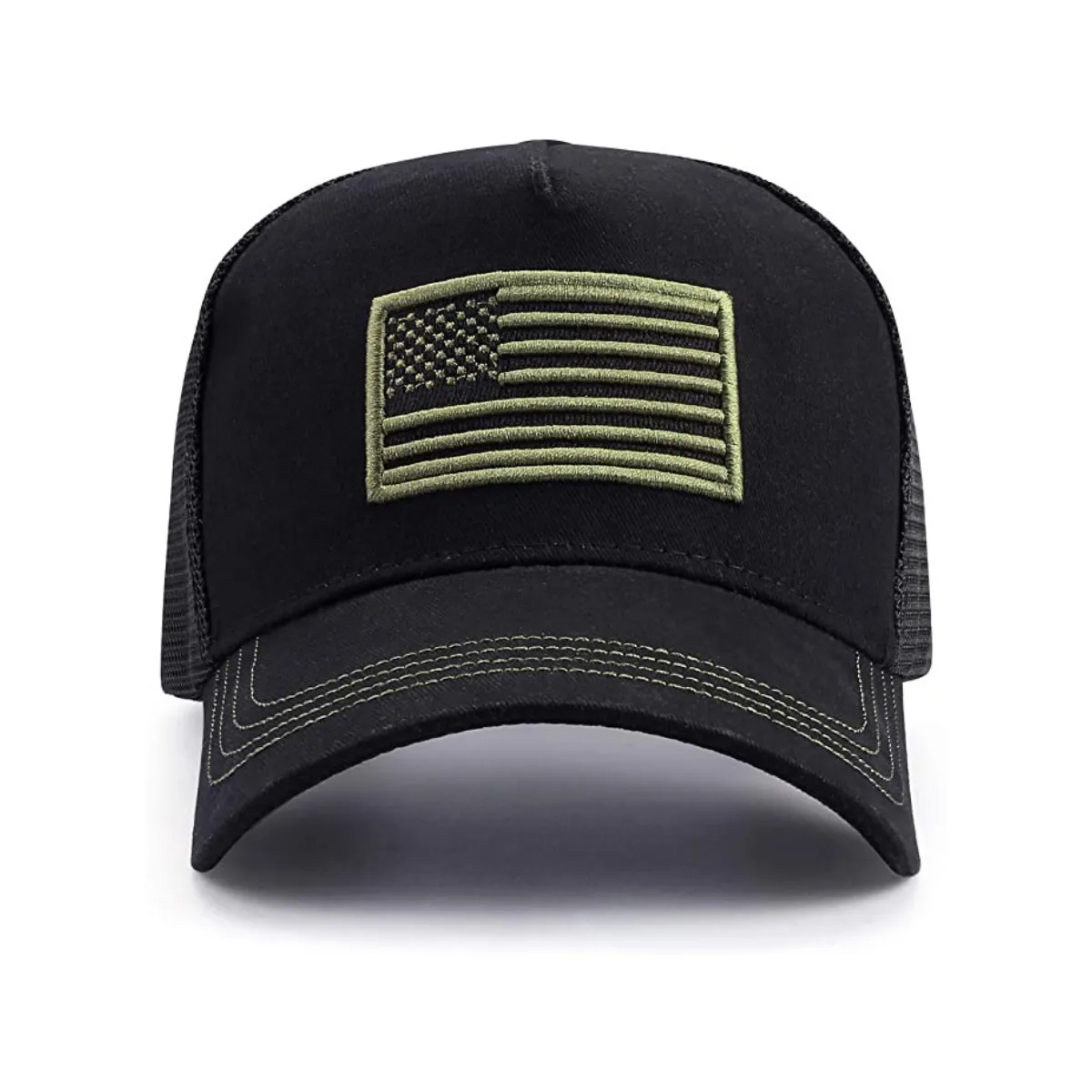 American Flag Trucker Hat With Adjustable Strap