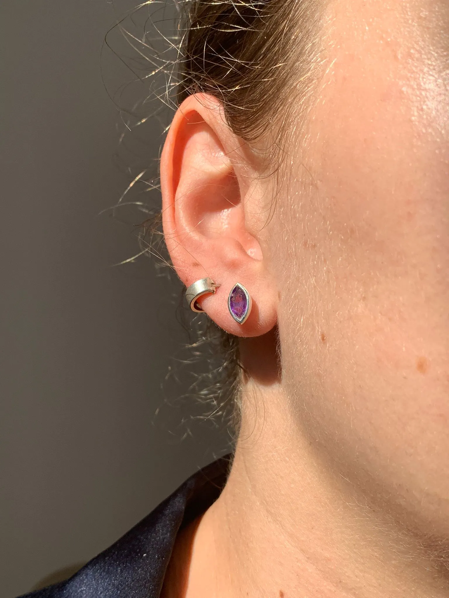 Amethyst Naevia Studs - Marquise