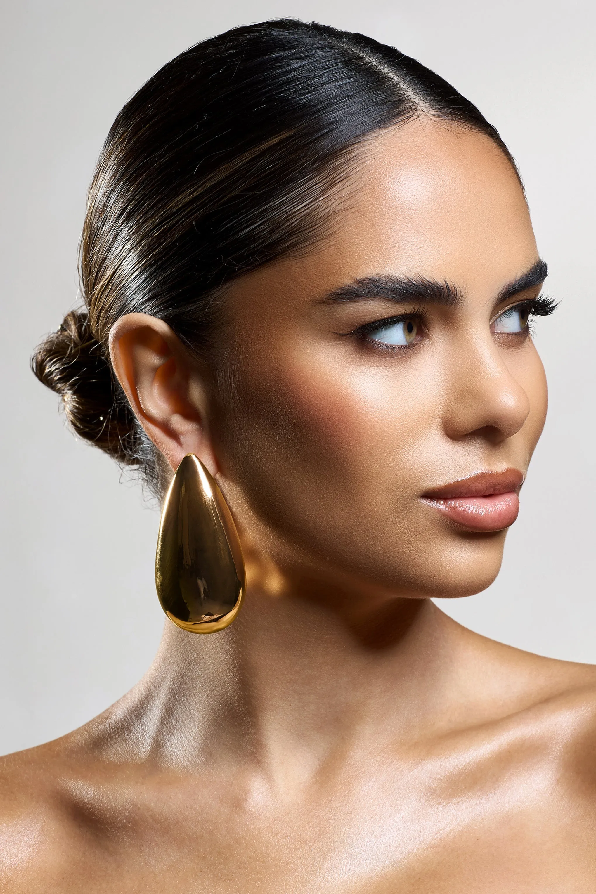 Amiya | Gold Statement Teardrop Earrings