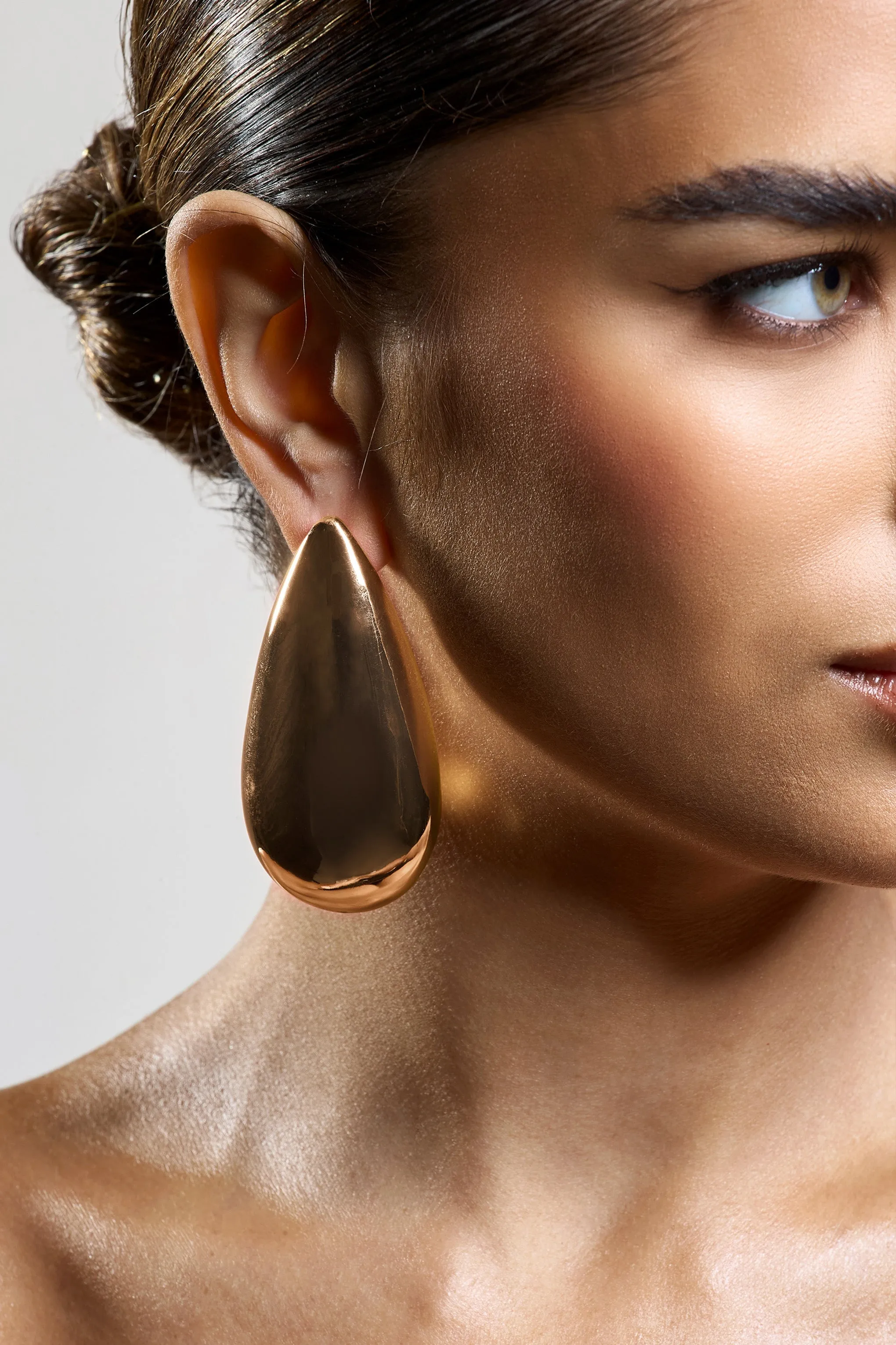 Amiya | Gold Statement Teardrop Earrings