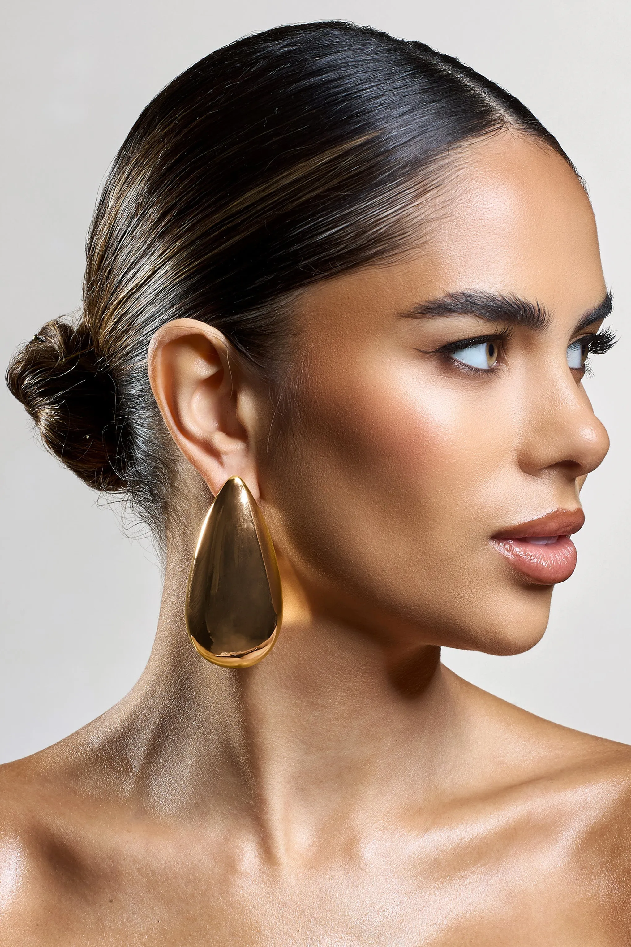 Amiya | Gold Statement Teardrop Earrings