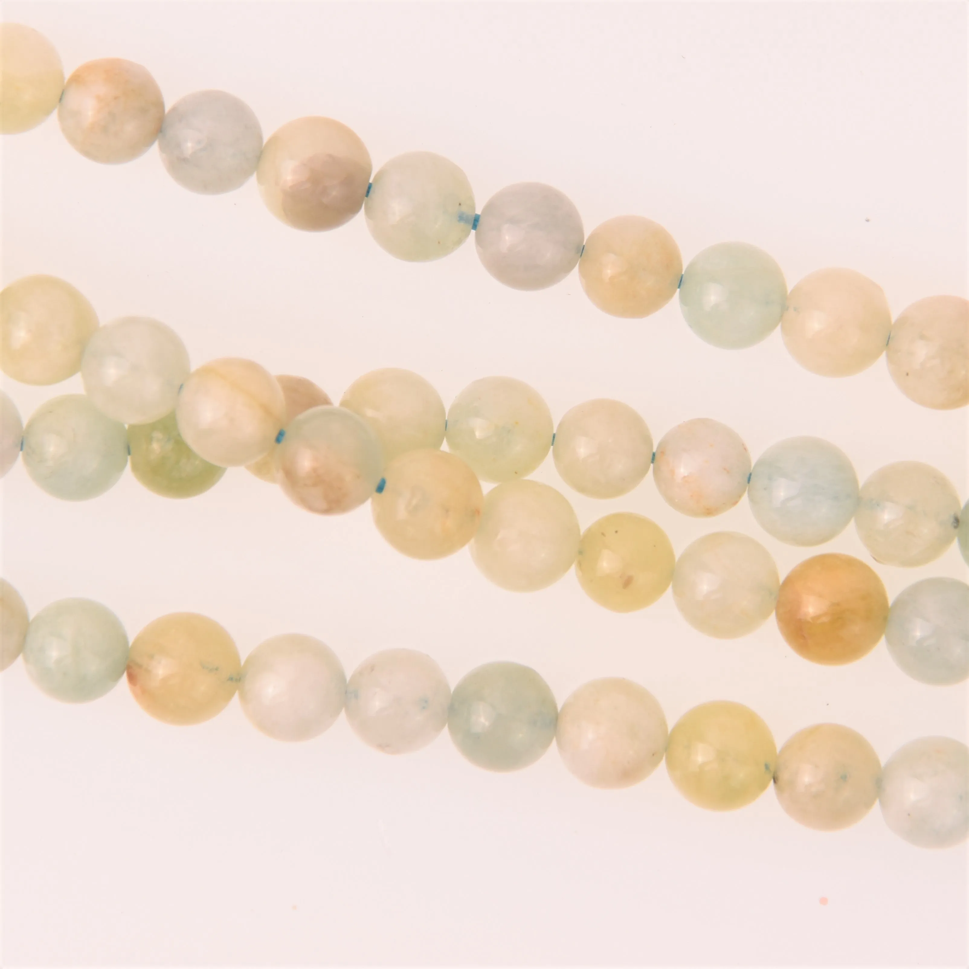 Aquamarine Half Strand, 6mm Round Gemstone Beads, 8 long gem0842