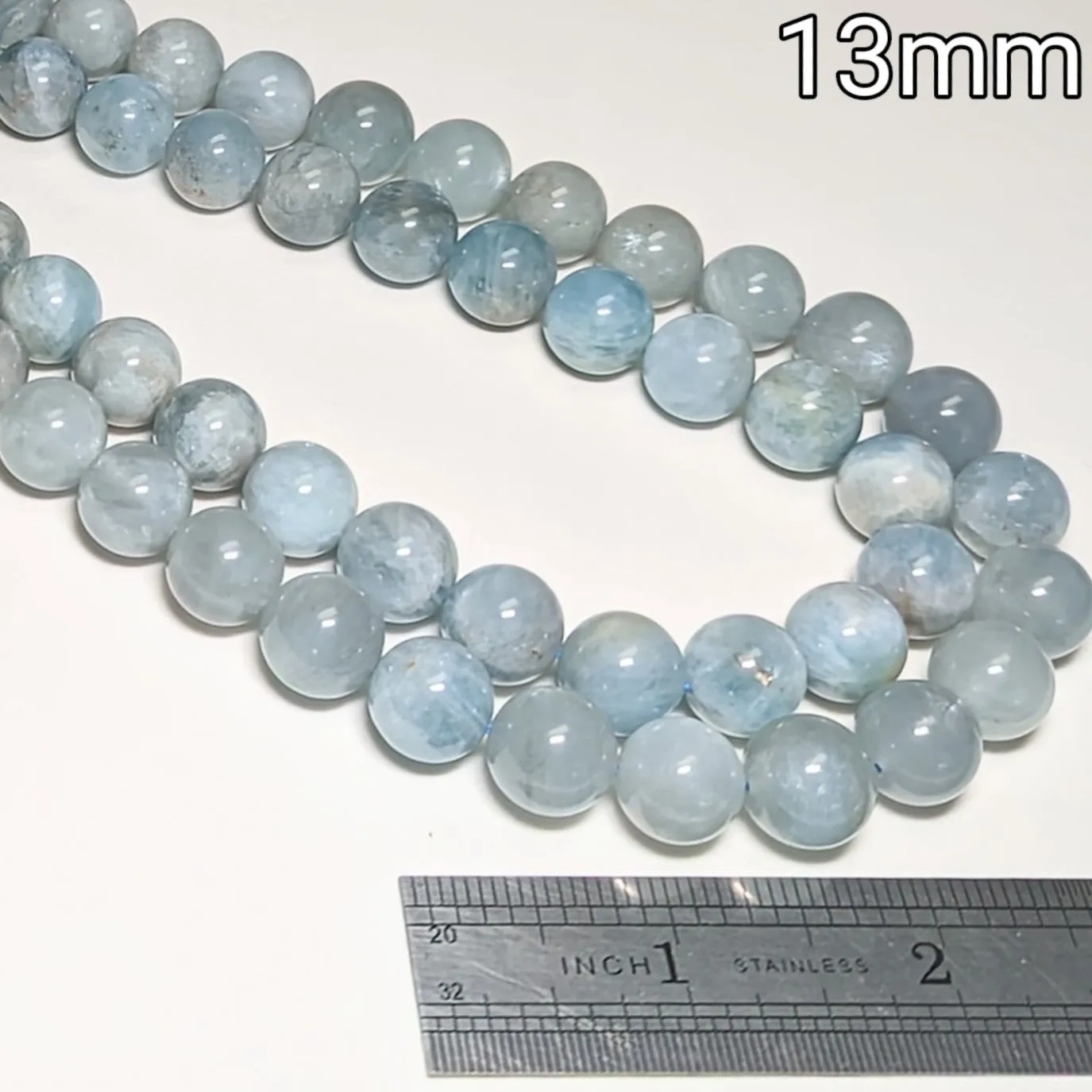 Aquamarine Round Beads