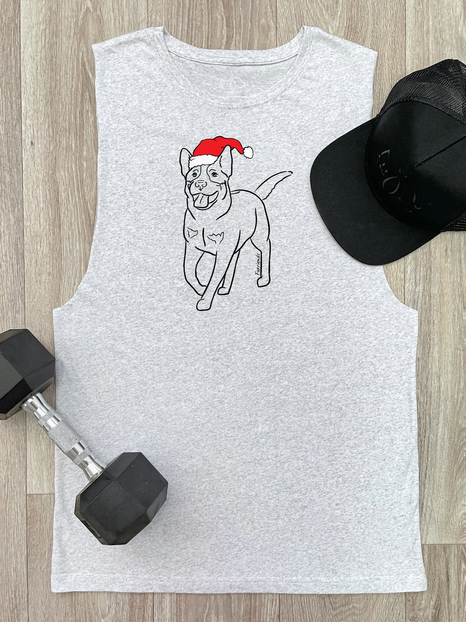 Australian Cattle Dog Christmas Edition Axel Drop Armhole Muscle Tank