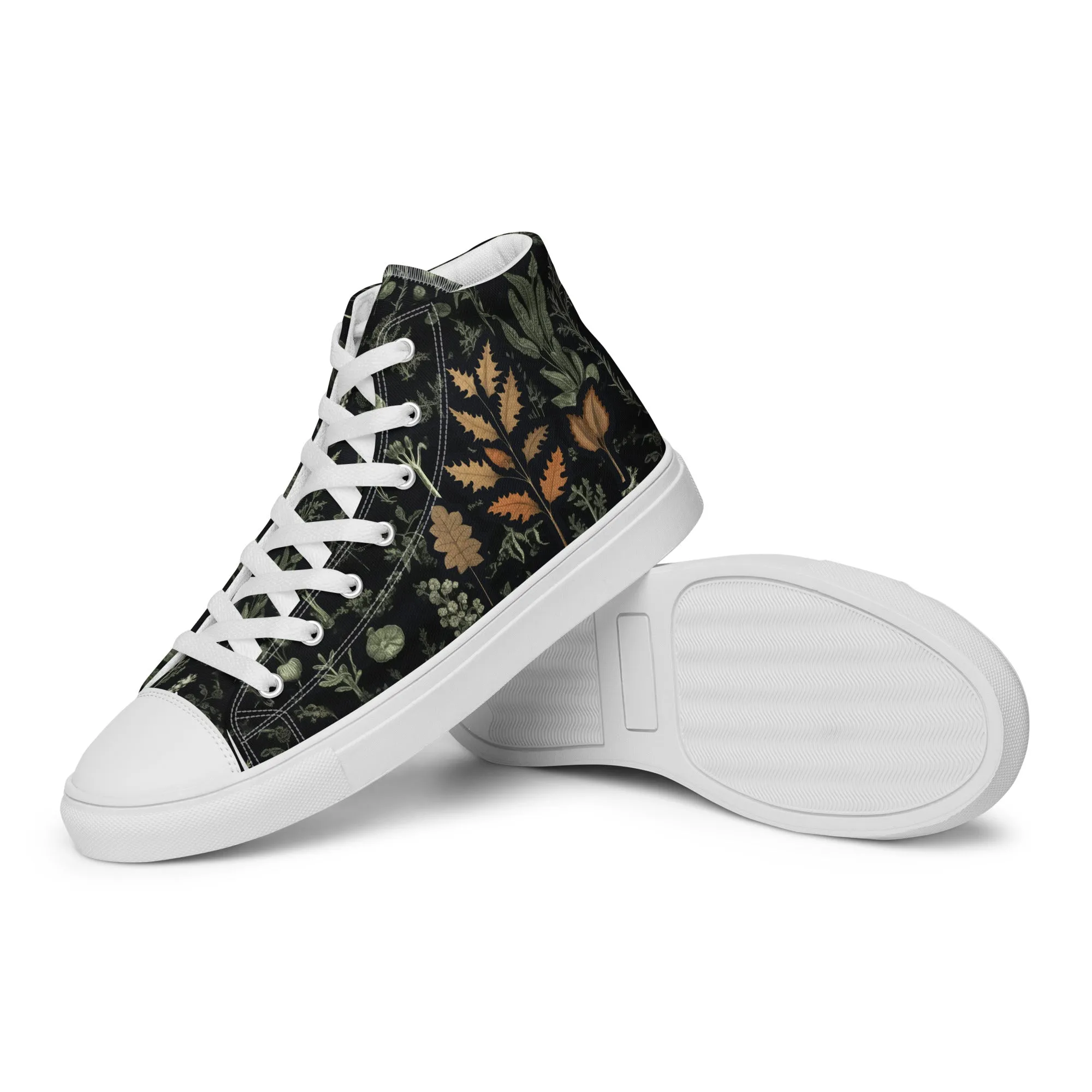 Autumn Memoir Women’s High Top Shoes - Vegan Botanical Sneakers for women - Comfortable Goth Trainers - Witchy Grunge Occult Fashion