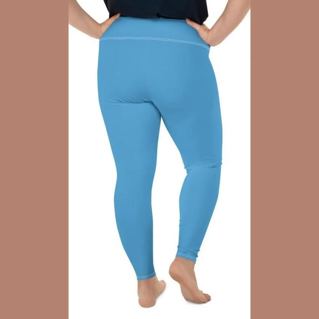 Azure Blue Plus Size Leggings