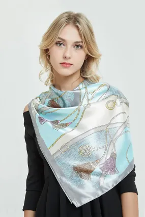 Baby Blue Satin Scarf