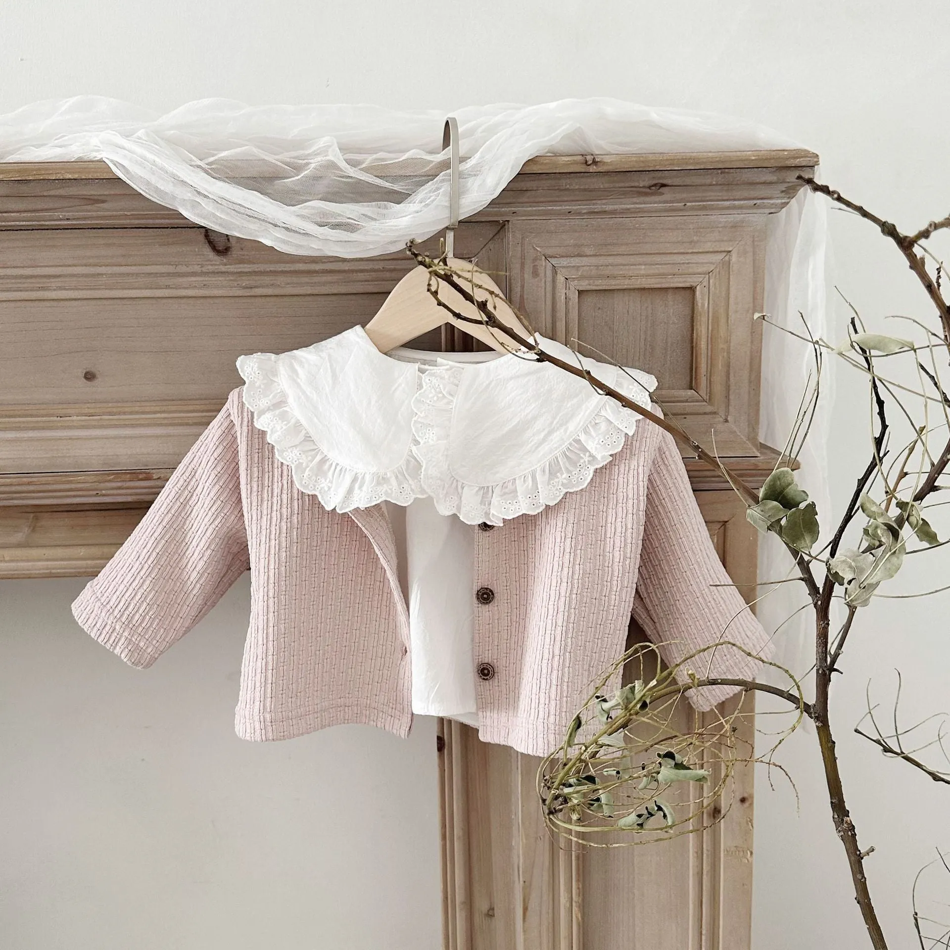 Baby Girls Solid Color Cardigan Wholesale 240301180