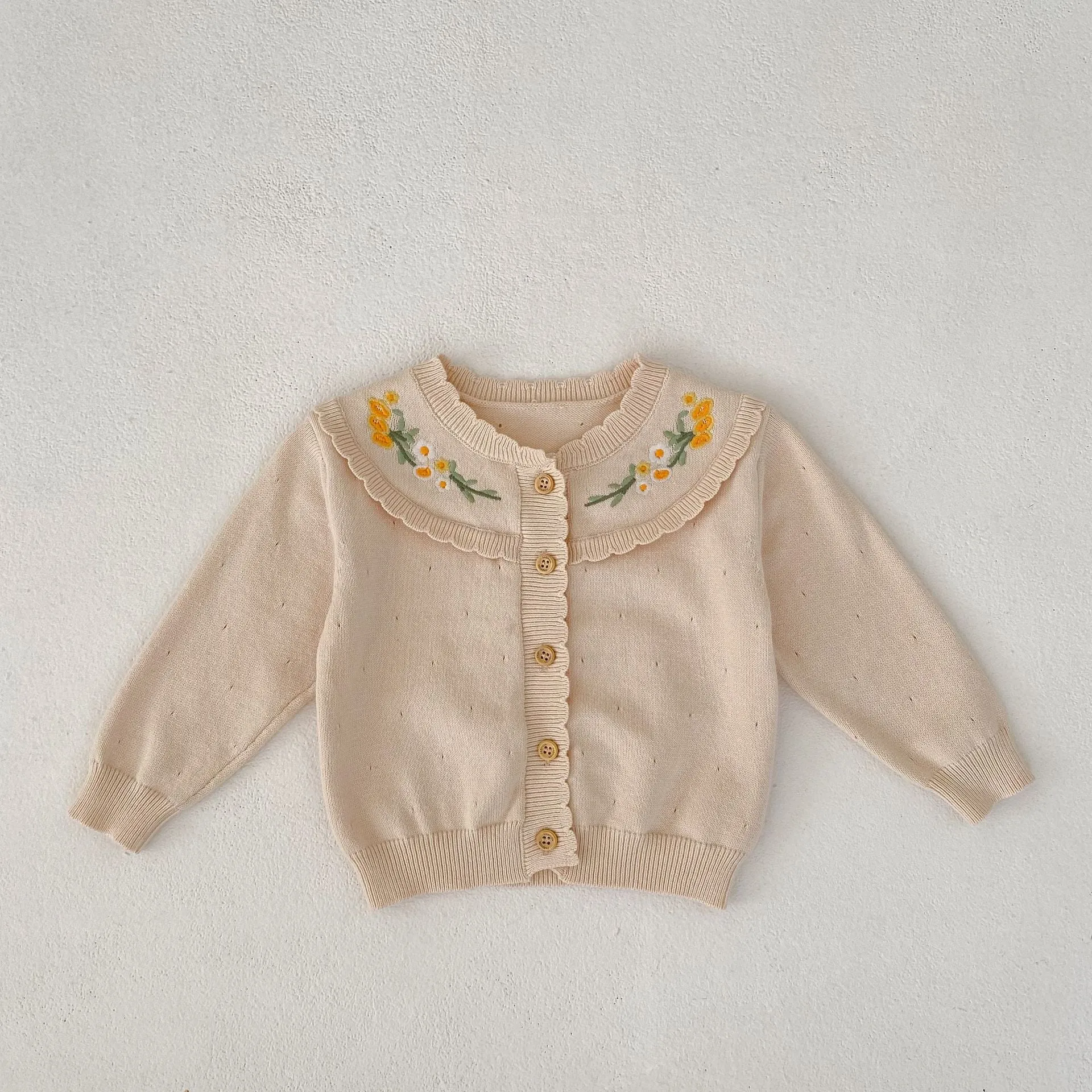 Baby Kid Girls Flower Embroidered Cardigan Wholesale 23082859