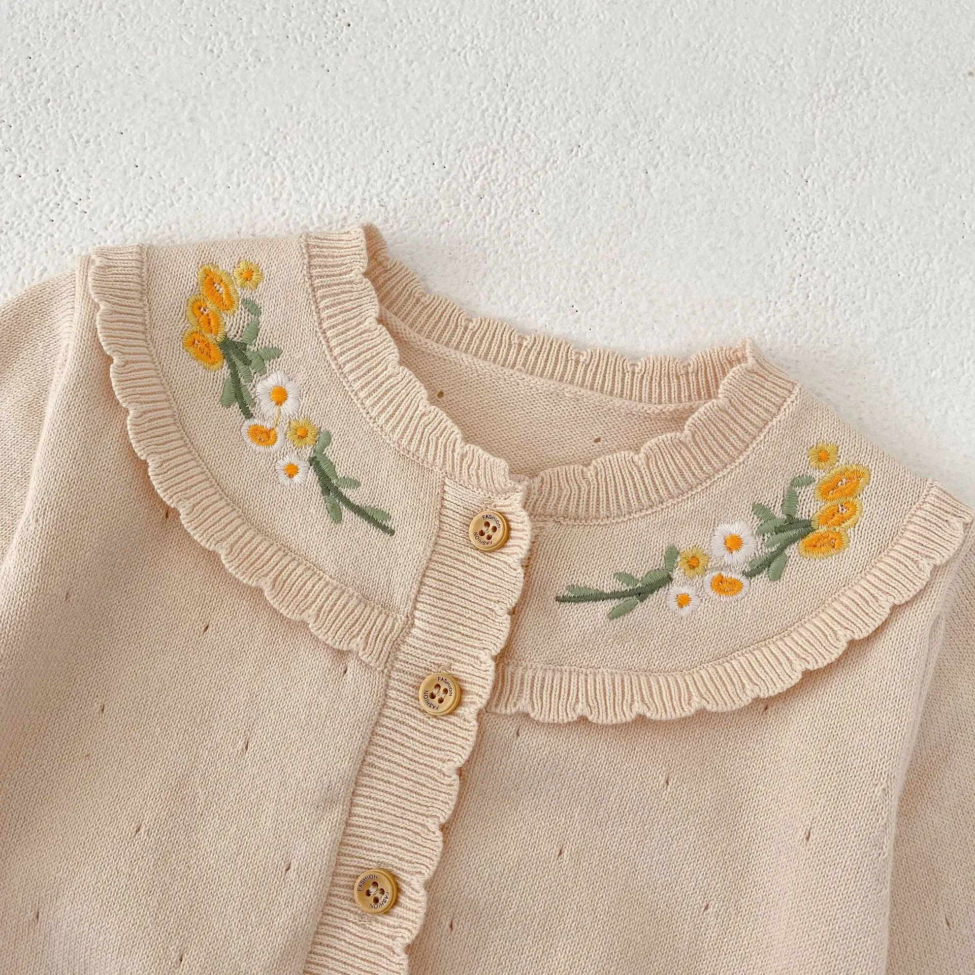 Baby Kid Girls Flower Embroidered Cardigan Wholesale 23082859