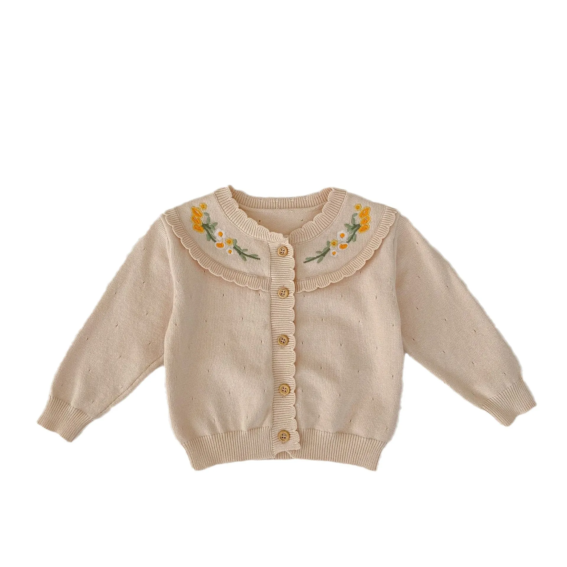 Baby Kid Girls Flower Embroidered Cardigan Wholesale 23082859