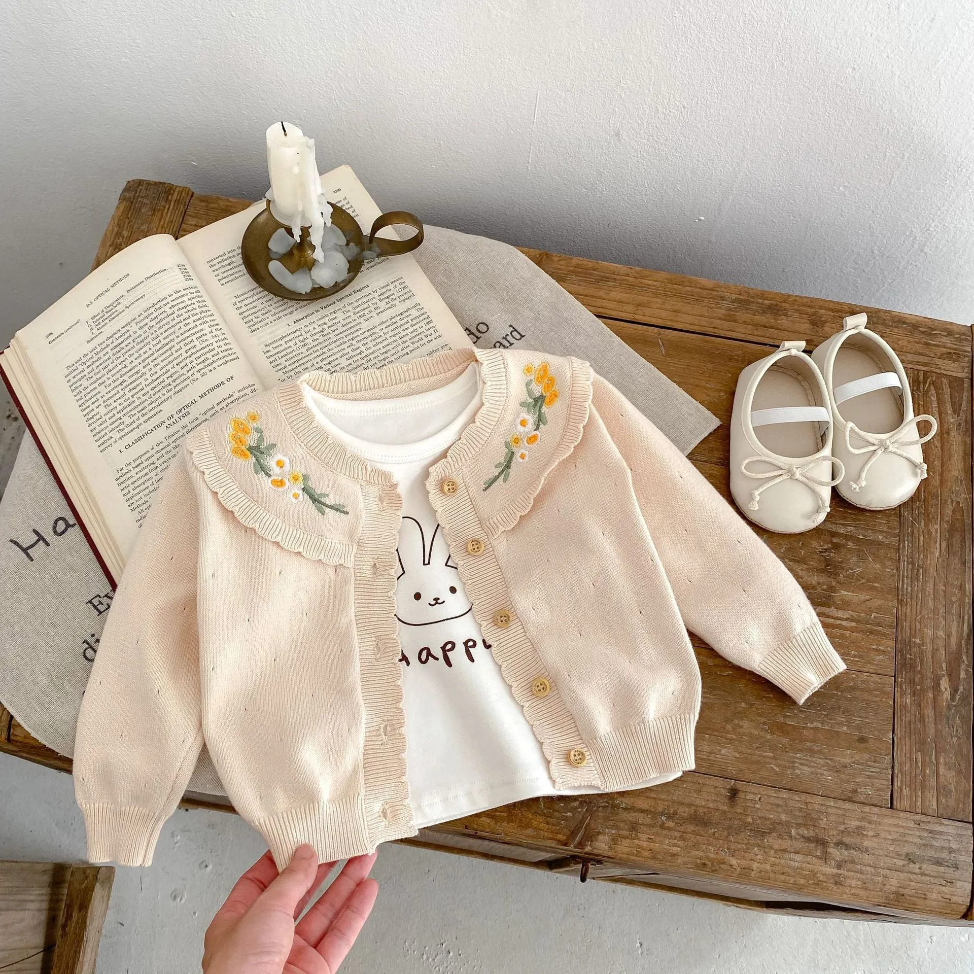 Baby Kid Girls Flower Embroidered Cardigan Wholesale 23082859