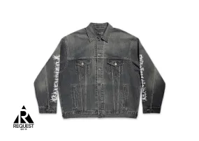 Balenciaga Metal Oversized Denim Jacket Black