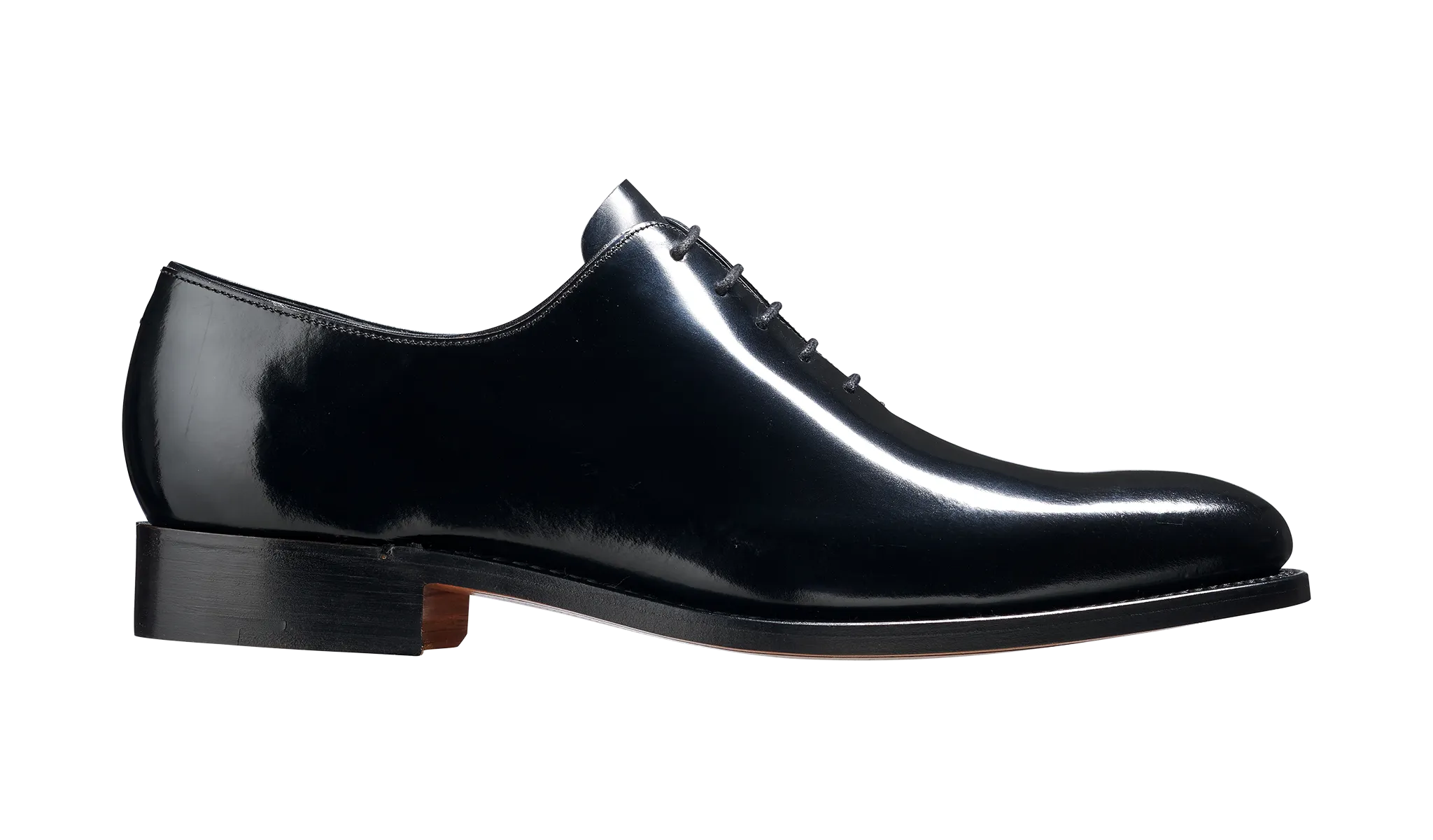 Barker Nelson Whole-Cut Oxford Shoe - Hi Shine Black