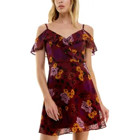 BCX Womens Juniors Cocktail Mini Fit & Flare Dress