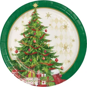 Beautiful Tasteful Tree Plates and Napkins for Christmas Party