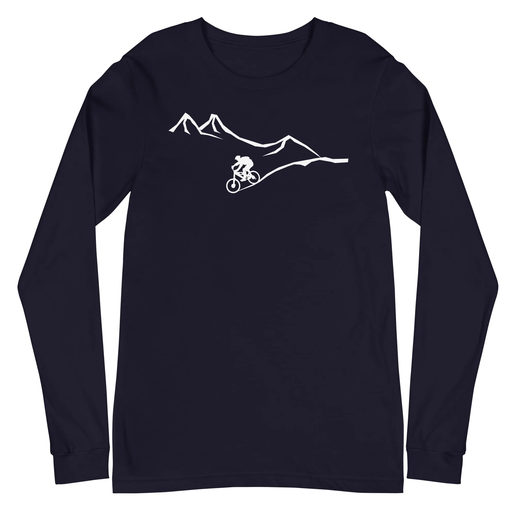 Berge - Kurve Linie - Radfahren -   - Unisex Long Sleeve Tee | Bella   Canvas 3501