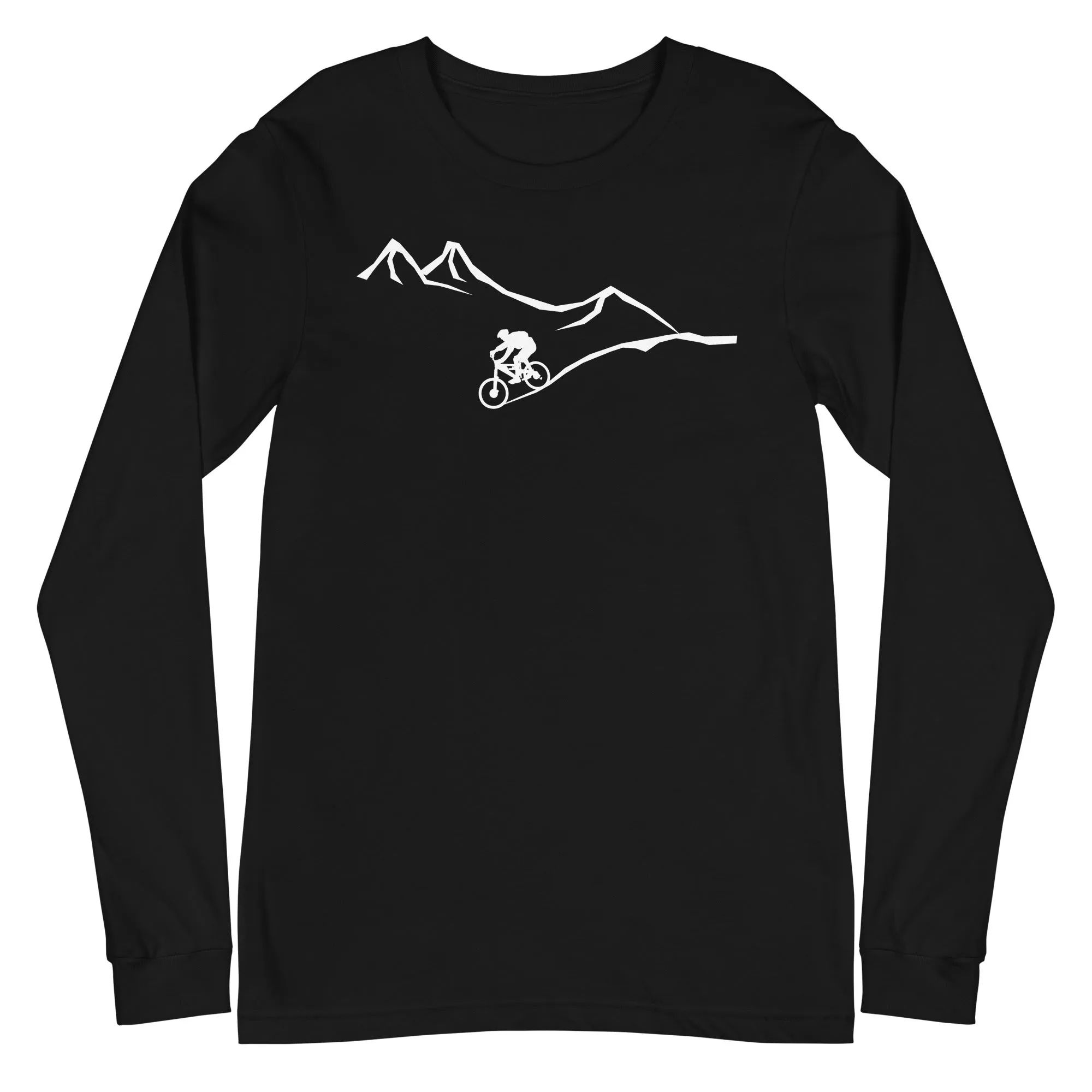 Berge - Kurve Linie - Radfahren -   - Unisex Long Sleeve Tee | Bella   Canvas 3501