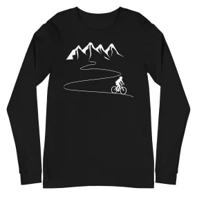 Berge - Kurve Linie - Radfahren -   - Unisex Long Sleeve Tee | Bella   Canvas 3501