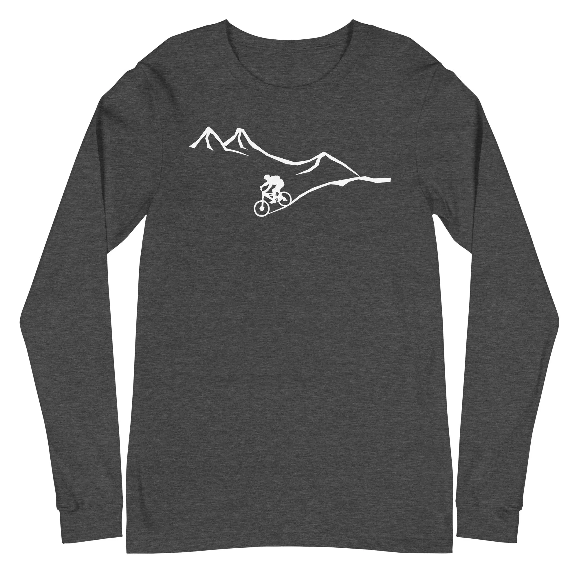 Berge - Kurve Linie - Radfahren -   - Unisex Long Sleeve Tee | Bella   Canvas 3501