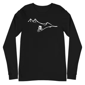 Berge - Kurve Linie - Radfahren -   - Unisex Long Sleeve Tee | Bella   Canvas 3501