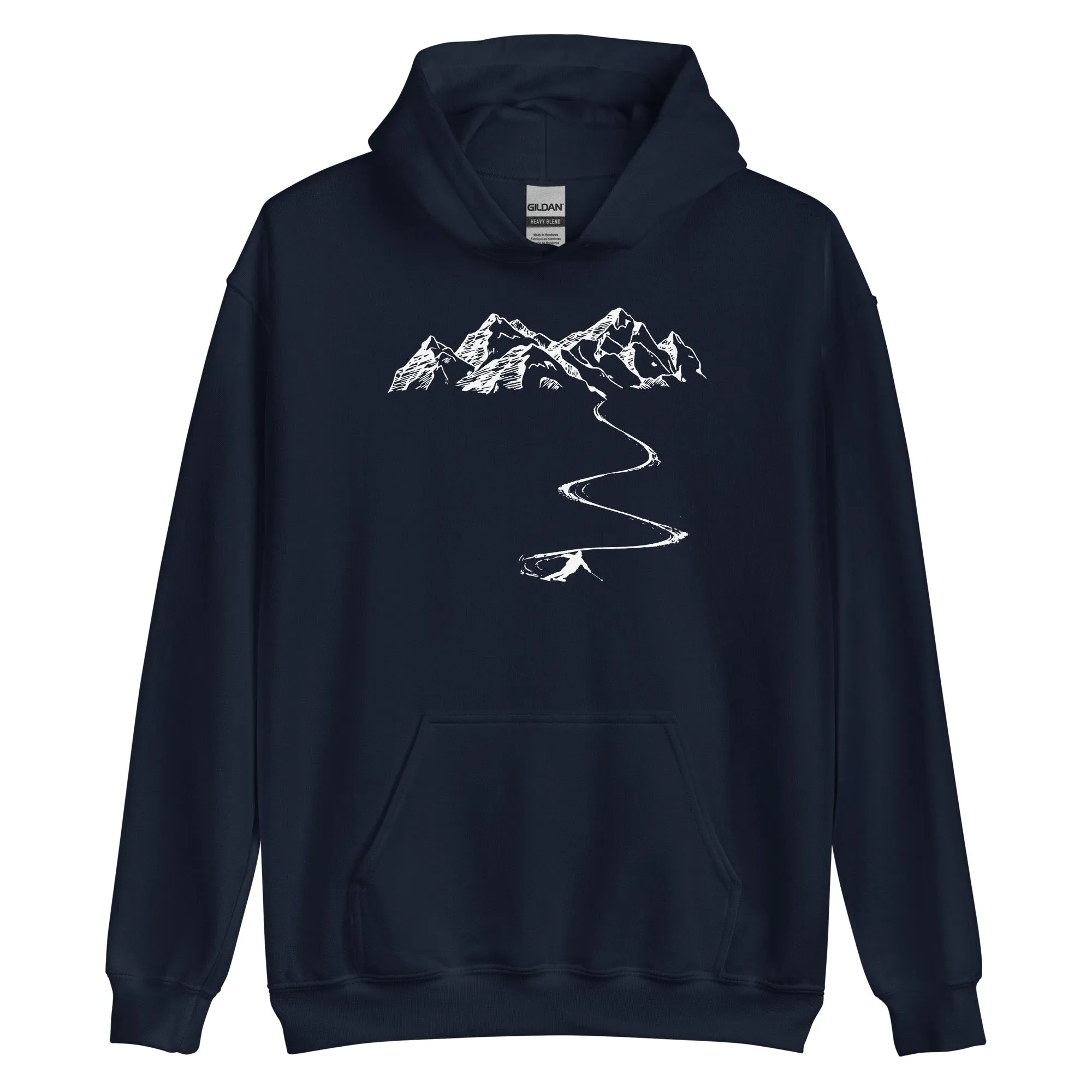 Berge - Kurve Linie - Skifahren - (SK)  - Unisex Heavy Blend Hoodie | Gildan 18500