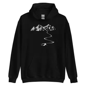 Berge - Kurve Linie - Skifahren - (SK)  - Unisex Heavy Blend Hoodie | Gildan 18500