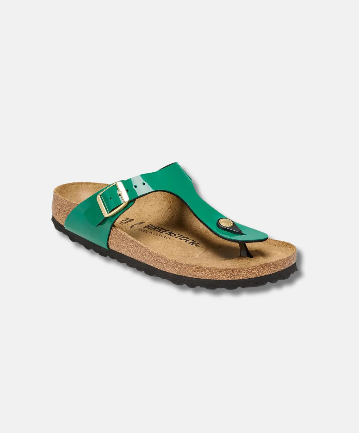 Birkenstock Gizeh Birko-Flor Digital Green Patent Sandals