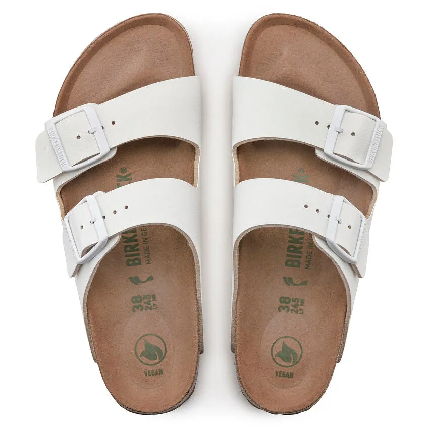 BIRKENSTOCK Women's Arizona Vegan Birkibuc (White - Narrow Fit)