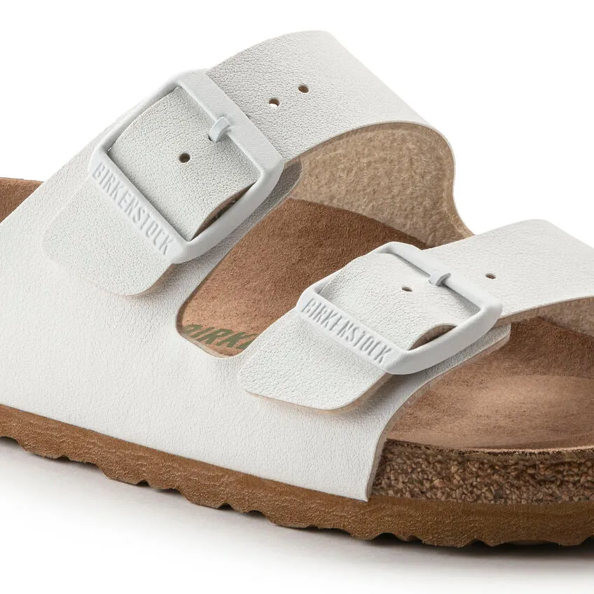 BIRKENSTOCK Women's Arizona Vegan Birkibuc (White - Narrow Fit)