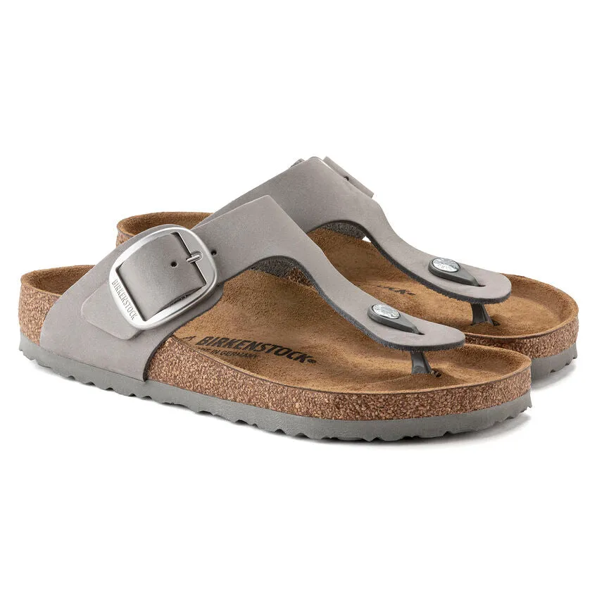 Birkenstock Women's Gizeh Big Buckle Nubuck Leather (Dove Gray)