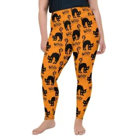 Black Kitty Halloween Plus Size Leggings