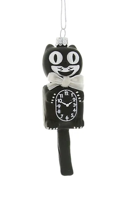  Black Retro Cat Clock  Ornament