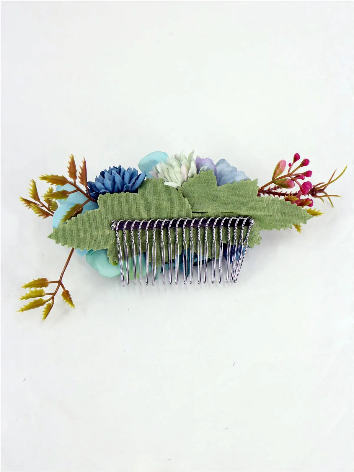 Blue Bouquet Vintage Style Hair Flower Comb