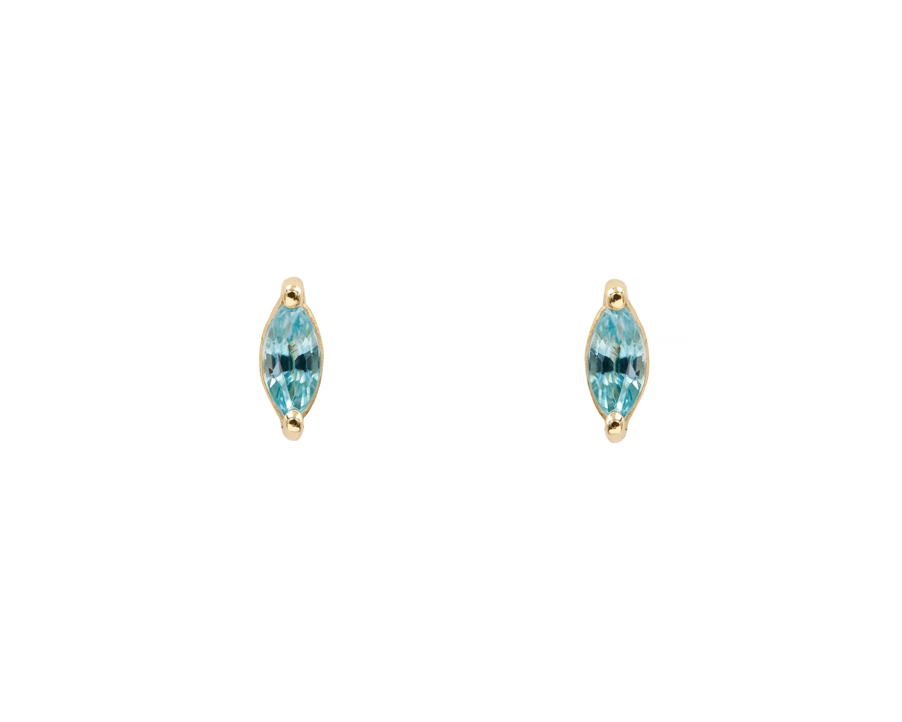 Blue Zircon Marquise Studs