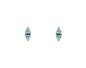 Blue Zircon Marquise Studs